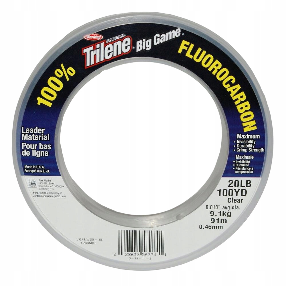 Berkley Trilene 20lb 91m 0.46mm 9kg Fluorocarbon