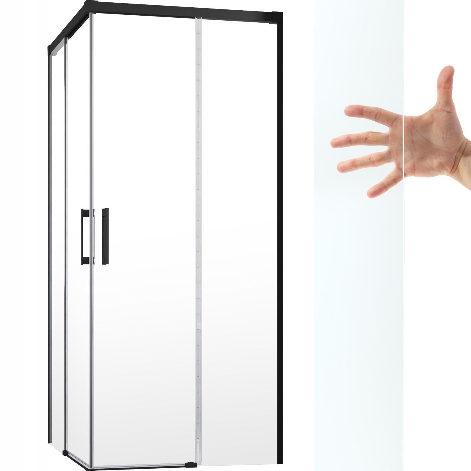 Kabina prysznic Idea Black Kdd 120x80 szkło czyste