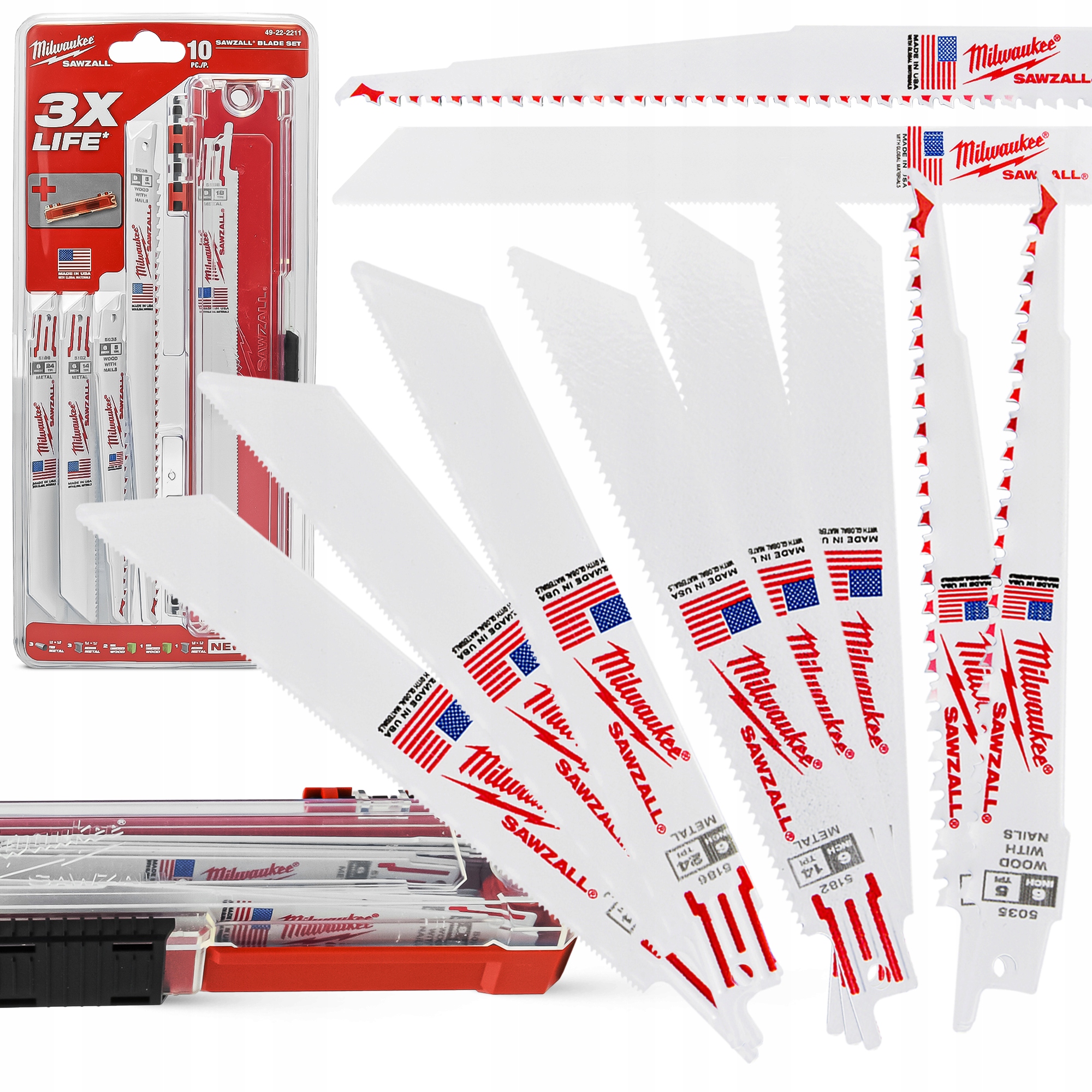 Sada pilových listů Milwaukee Sawzall 10 ks pro pilu ocasku, kov