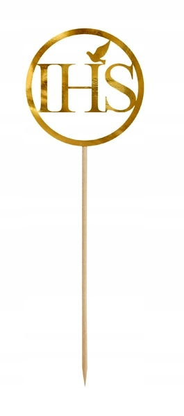 

Topper na tort Ihs, złoty, 22cm Komunia