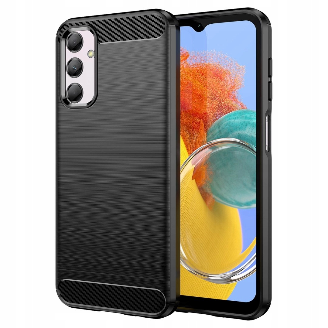 Elastyczne etui wzór karbon do do Samsung Galaxy M14 Carbon Case czarne