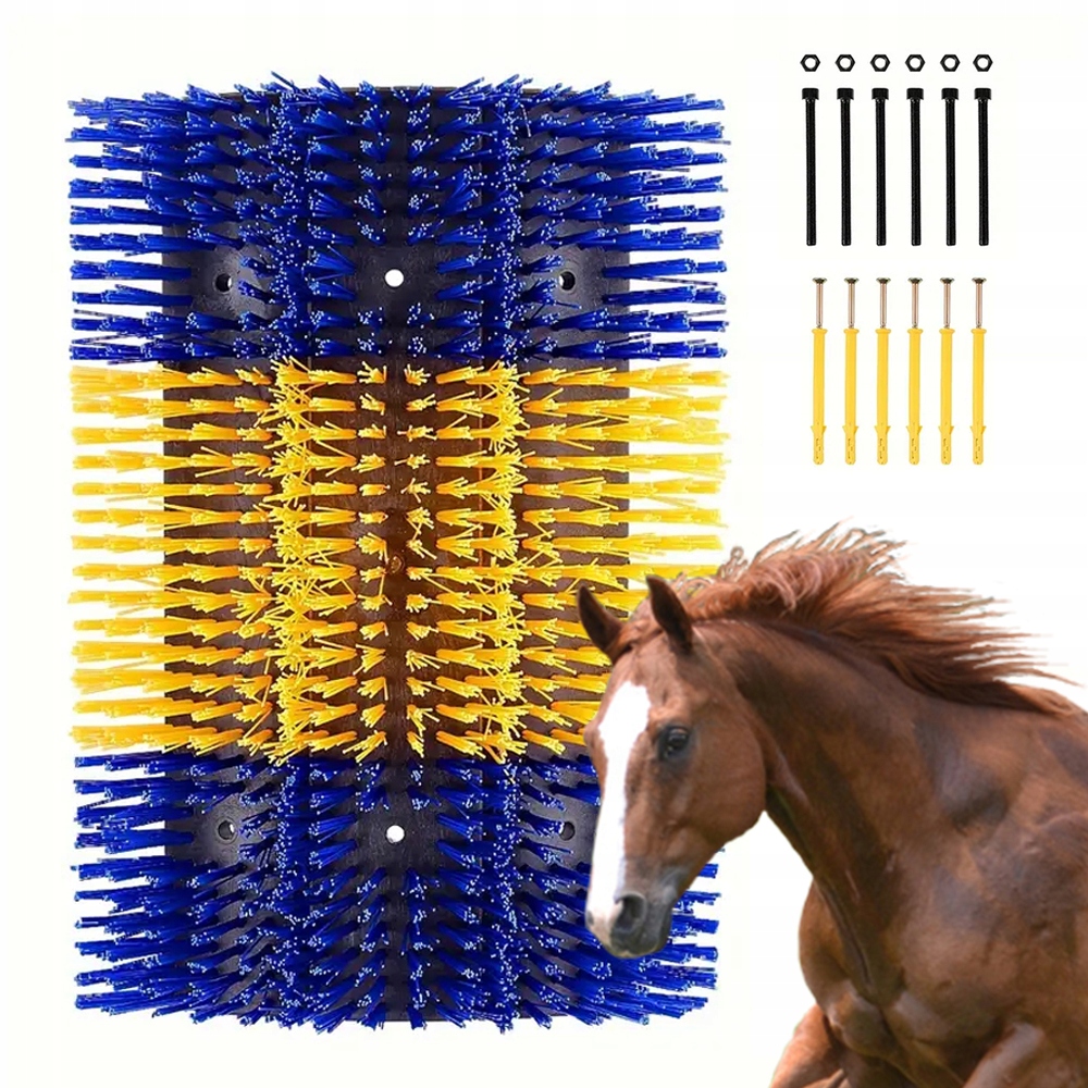 Szczotka Masaż Dla Koni 44X29CM Żółte Niebieski Czochradło Dla Bydła Koni