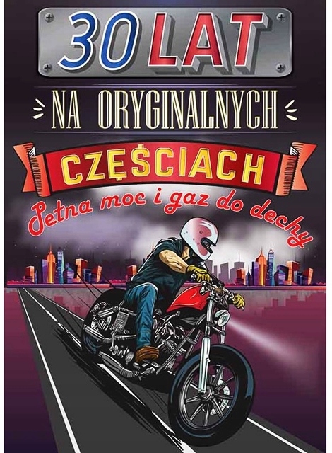 

Ogromna Kartka na 30 Urodziny dla Faceta