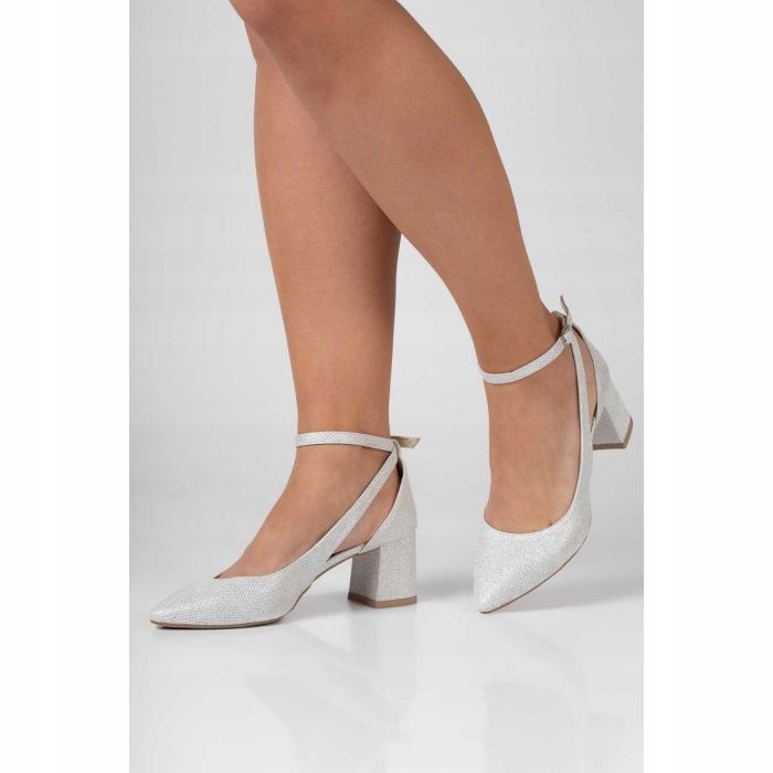 Stříbrné Brokátové Lodičky Nízké Na Svatební Hostina 39