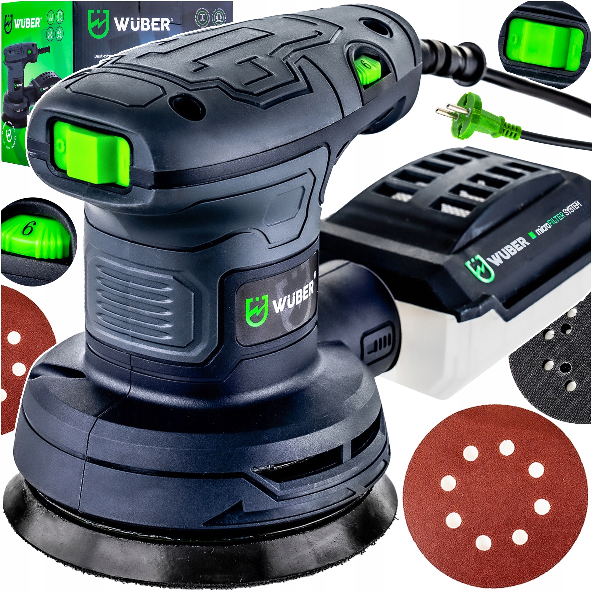 Szlifierka Mimośrodowa Oscylacyjna Elektryczna Z Regulacją Wuber