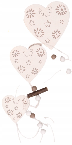 

Drewniana zawieszka girlanda serca E12-17HY392-2