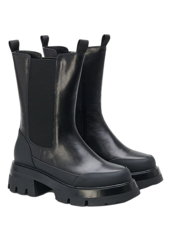 Zizzi Široké Kožené Boty Masivní Podrážka 021A 40