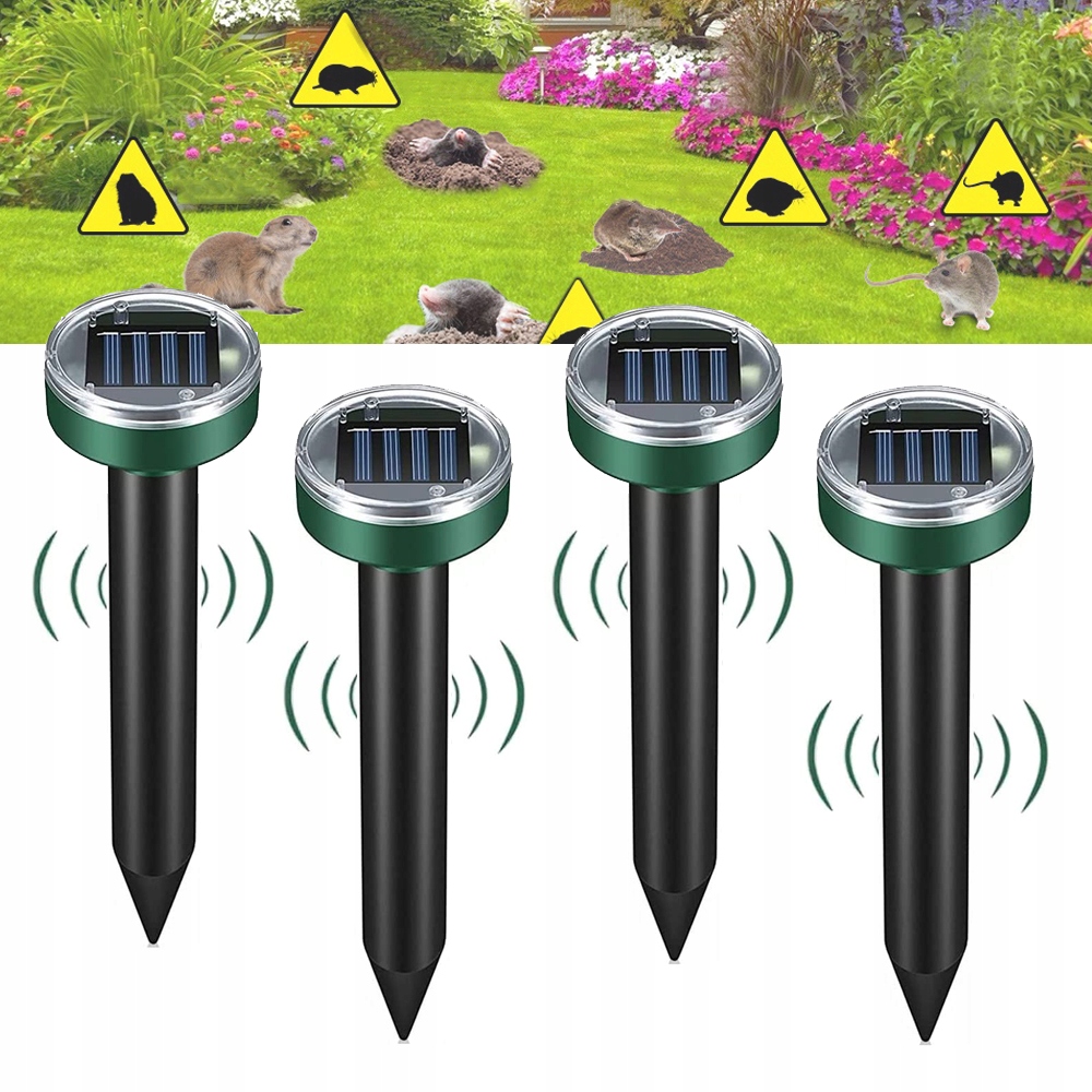 ODSTRASZACZ KRETÓW SOLARNY, 4 SZTUKI ŚRODEK ODSTRASZAJĄCY KRETY NORNIKI
