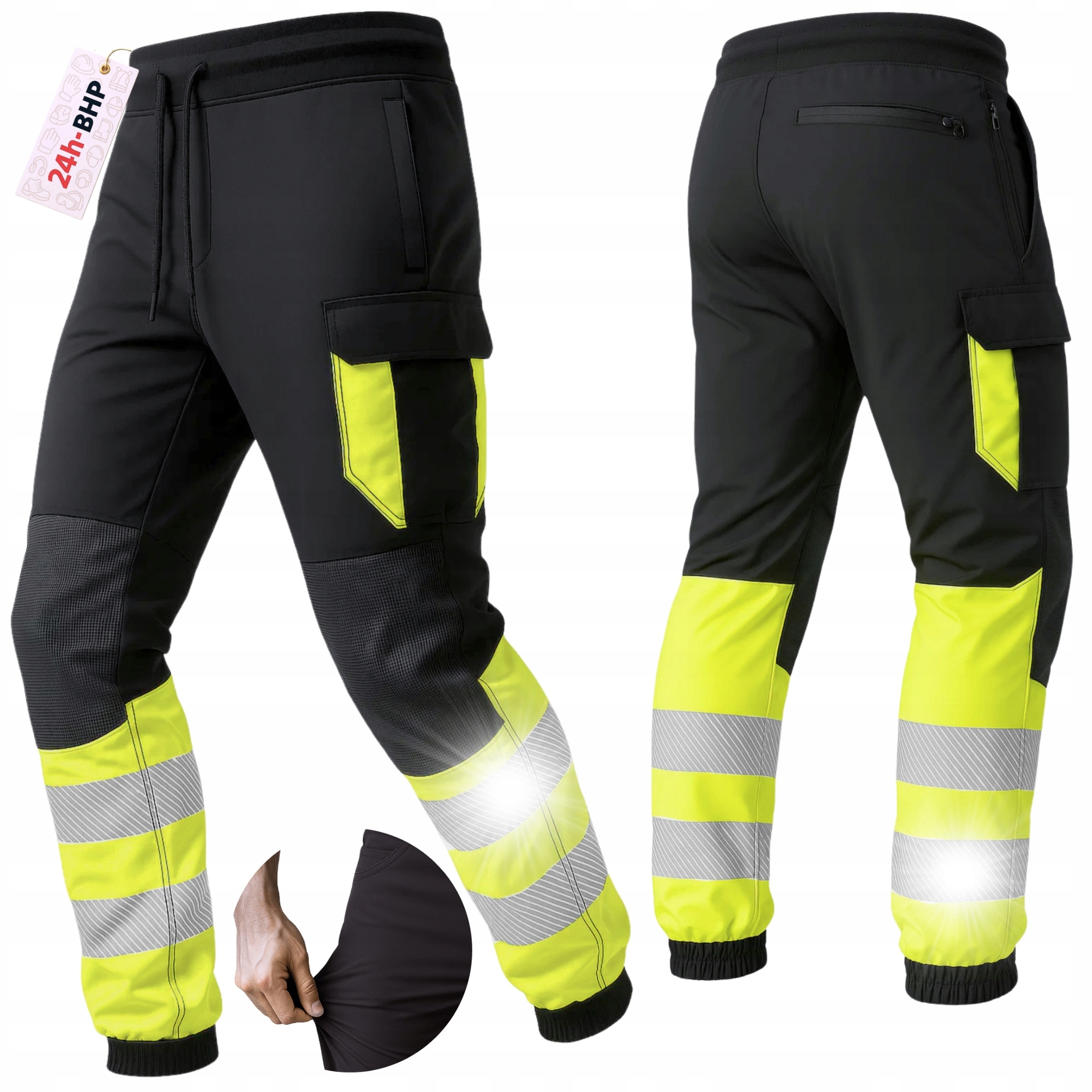 Elastické Reflexní Pracovní kalhoty pro muže Bozp Ochranné Stretch Spandex