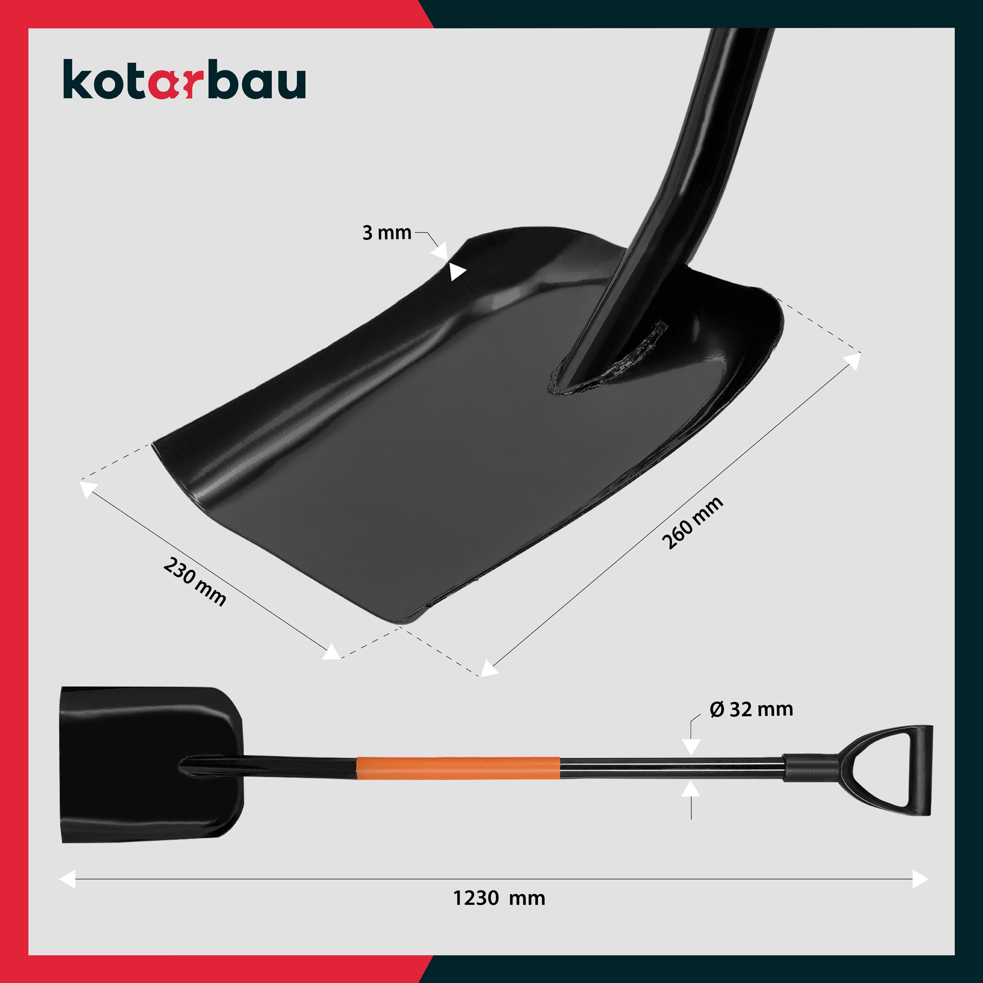 ŁOPATA WĘGLOWA SZPADEL PROSTY DO WĘGŁA ŻWIRU PIASKU PIASKÓWKA METAL 123 CM Rodzaj łopata