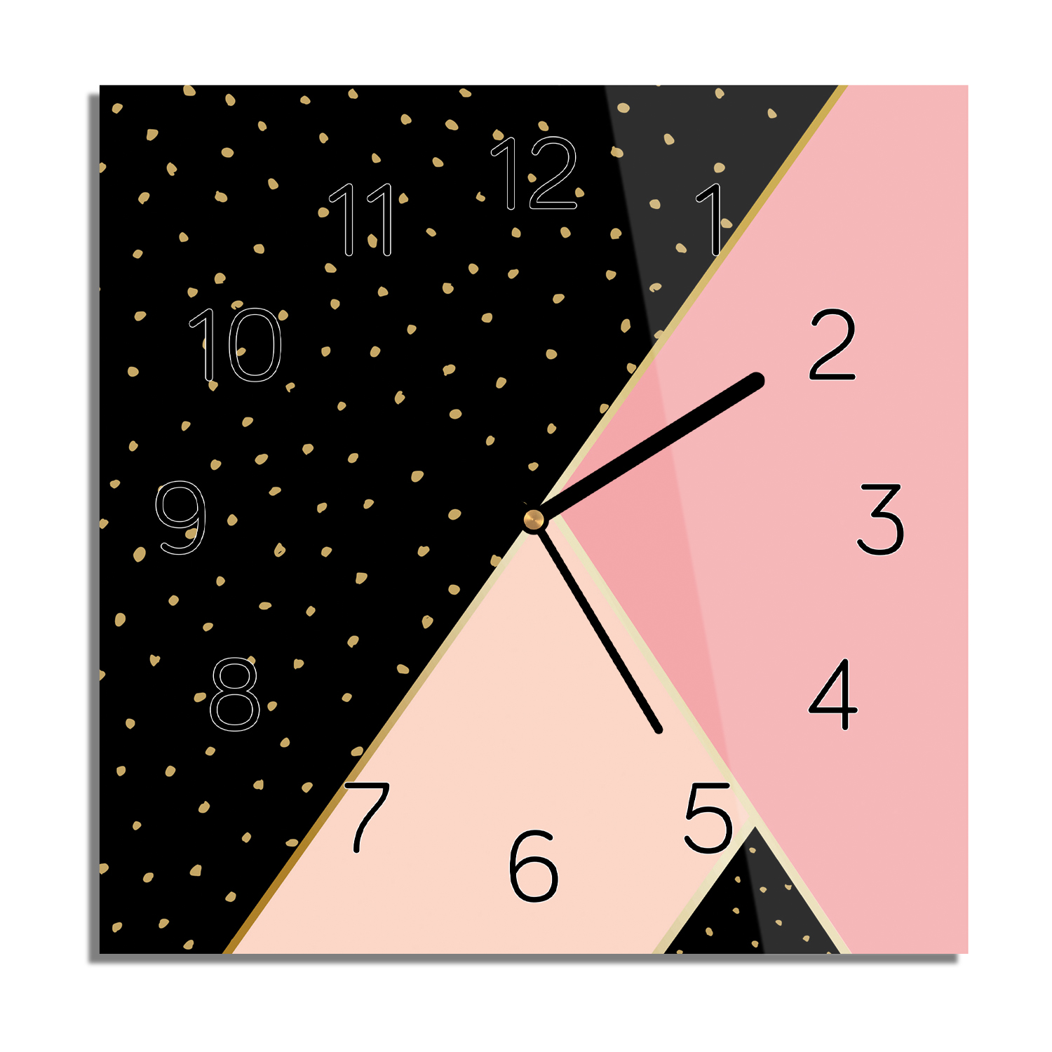 

Geometria abstrakcja zegar szklany 30x30 z foto