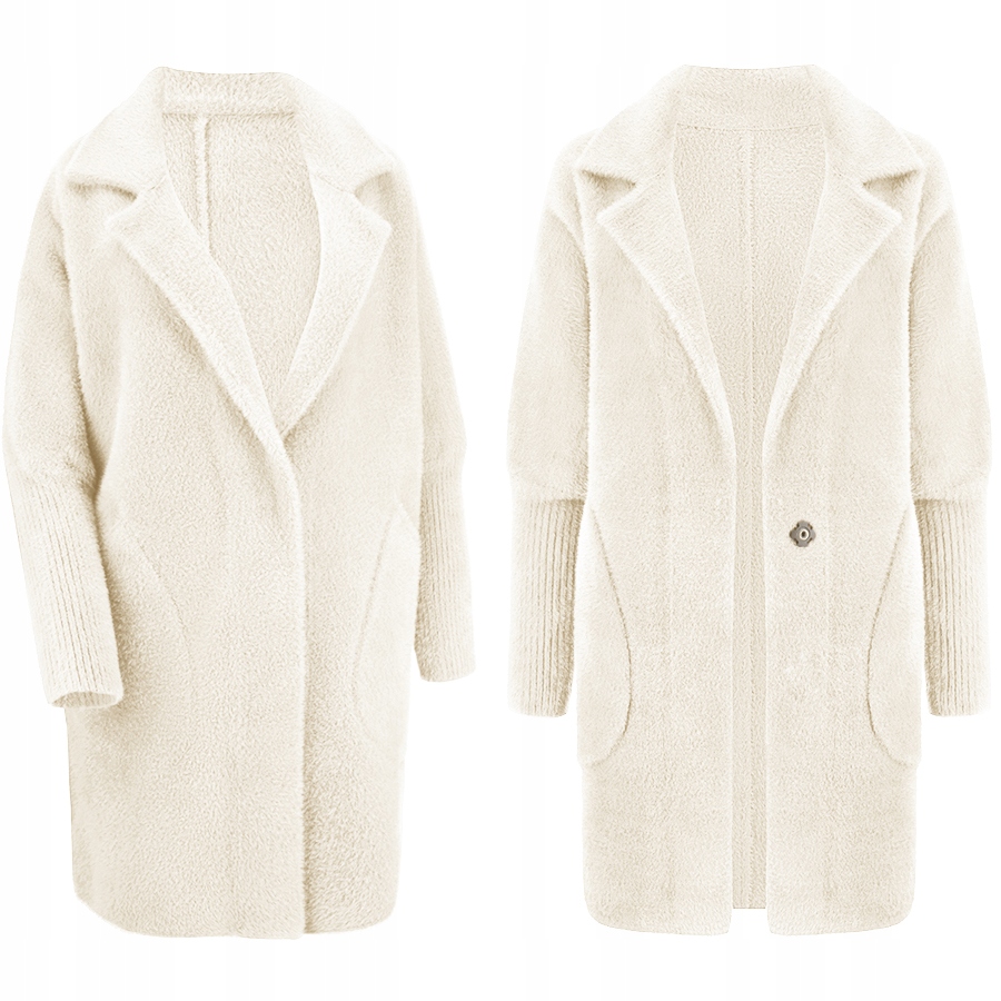 DUŻY ROZMIAR płaszcz z ALPAKI kurtka WEŁNA KOLORY Model klasyczny - duże rozmiary 44-54,  jesienny