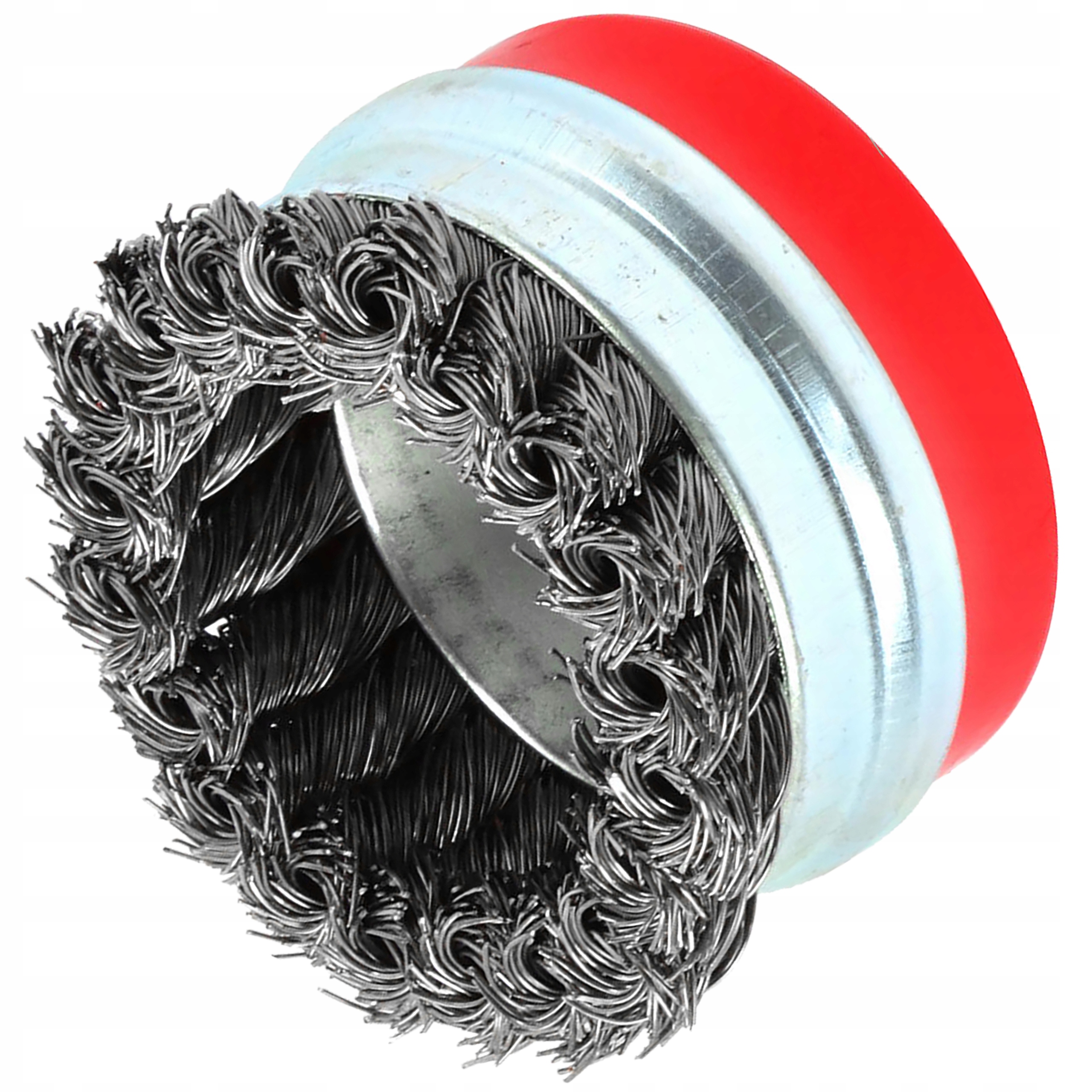 SZCZOTKA DRUCIANA DOCZOŁOWA PLECIONA 75mm M14 DO SZLIFIERKI KĄTÓWKI OPASKA