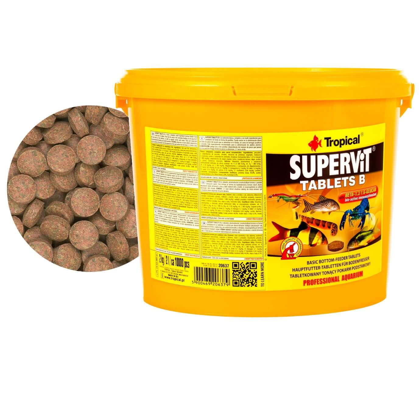 Levně Tropical Supervit Tablets B 2L 2kg Krmivo tablety