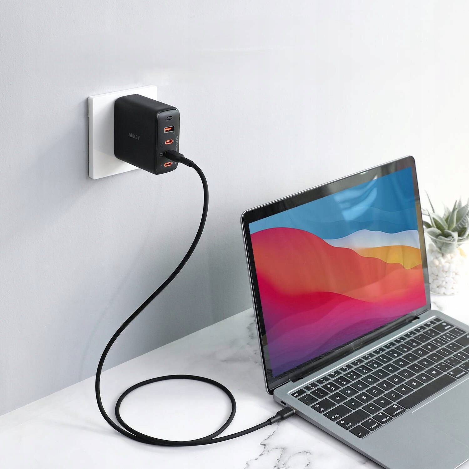 Przewód AUKEY CB-SCC102 USB-C USB-C 1.8m 100W Kolor czarny