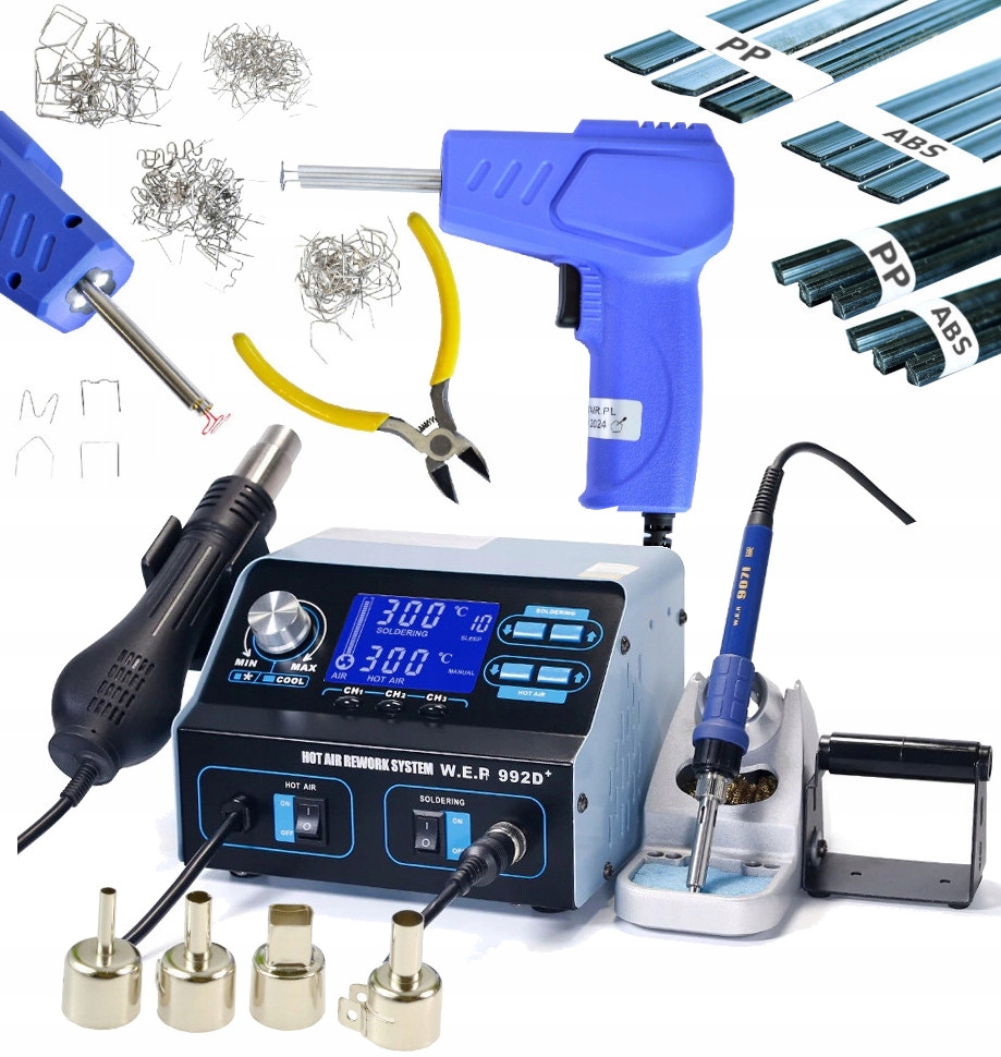 ZSZYWACZ PLASTIKU ZSZYWARKA SPAWARKA WEP 992D+ +Zestaw Tworzywo 4xDysze