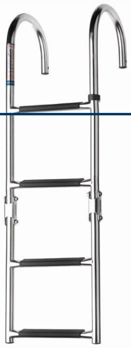 Drabinka 4 stopnie jacht haki A4 Vetus SLFB4A składana jacht basen nierdzew