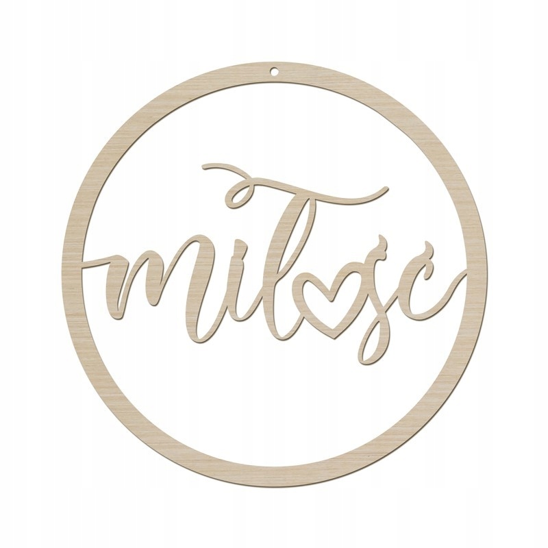 KOŁO OBRĘCZ ŚLUBNA Z NAPISEM MIŁOŚĆ DREWNIANE