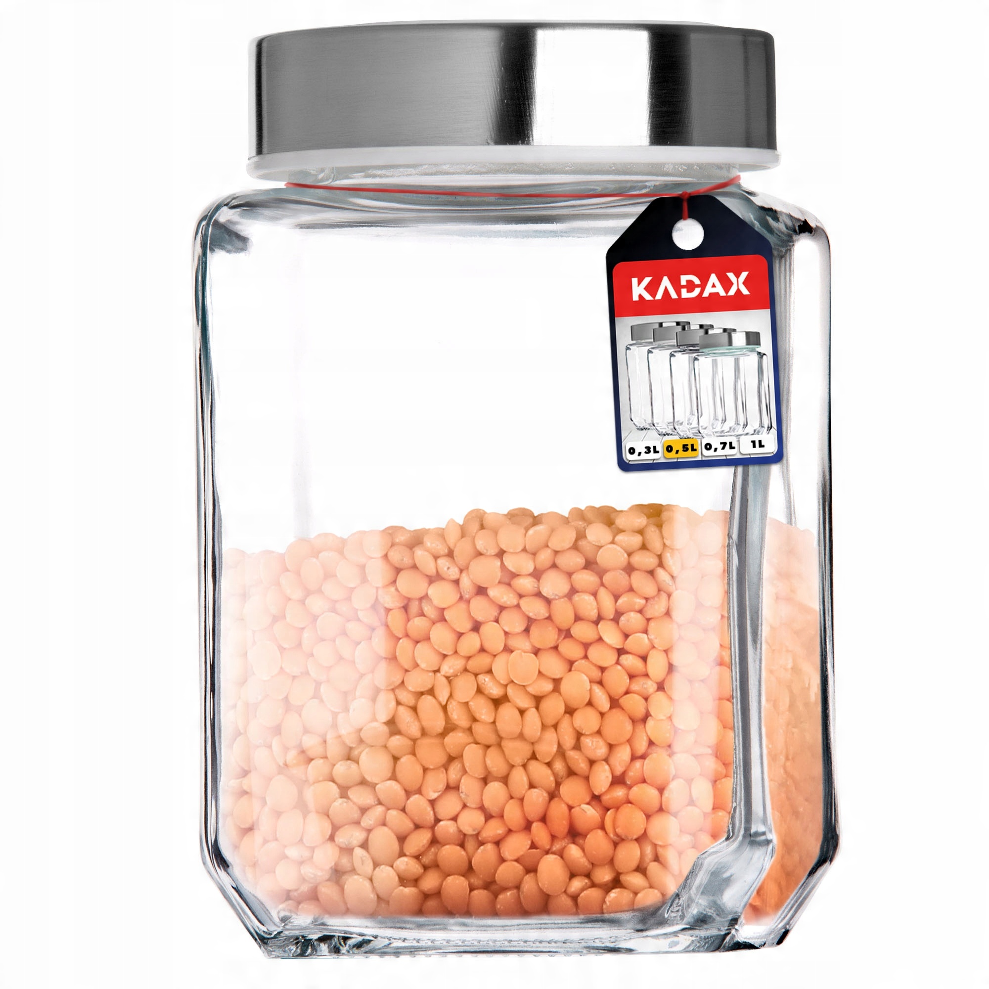 

Pojemnik Na Żywność Z Pokrywką Szklany 500ML Biały