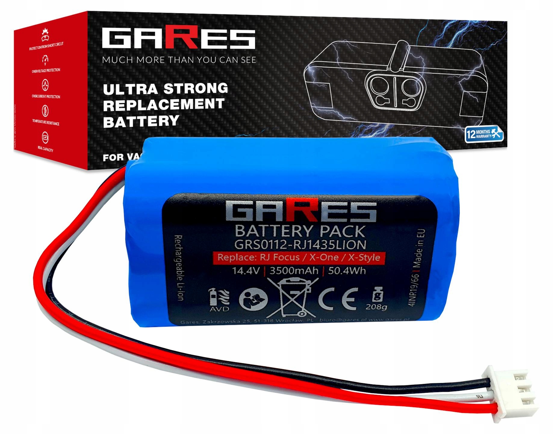 Akumulátor Gares pro Robojet Focus X-One X-Style 14,4V 3,5Ah