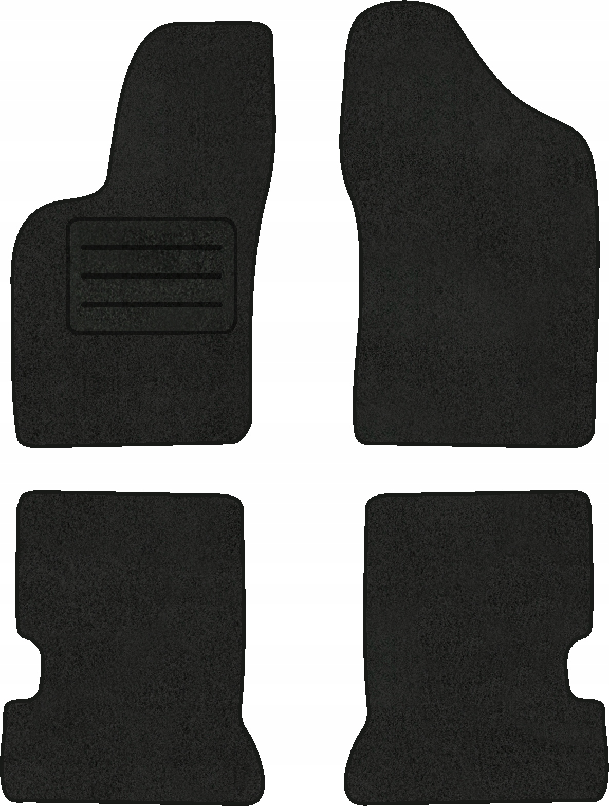Velurové koberce Lux pro Fiat Seicento (1997-2005) Komplet Černé