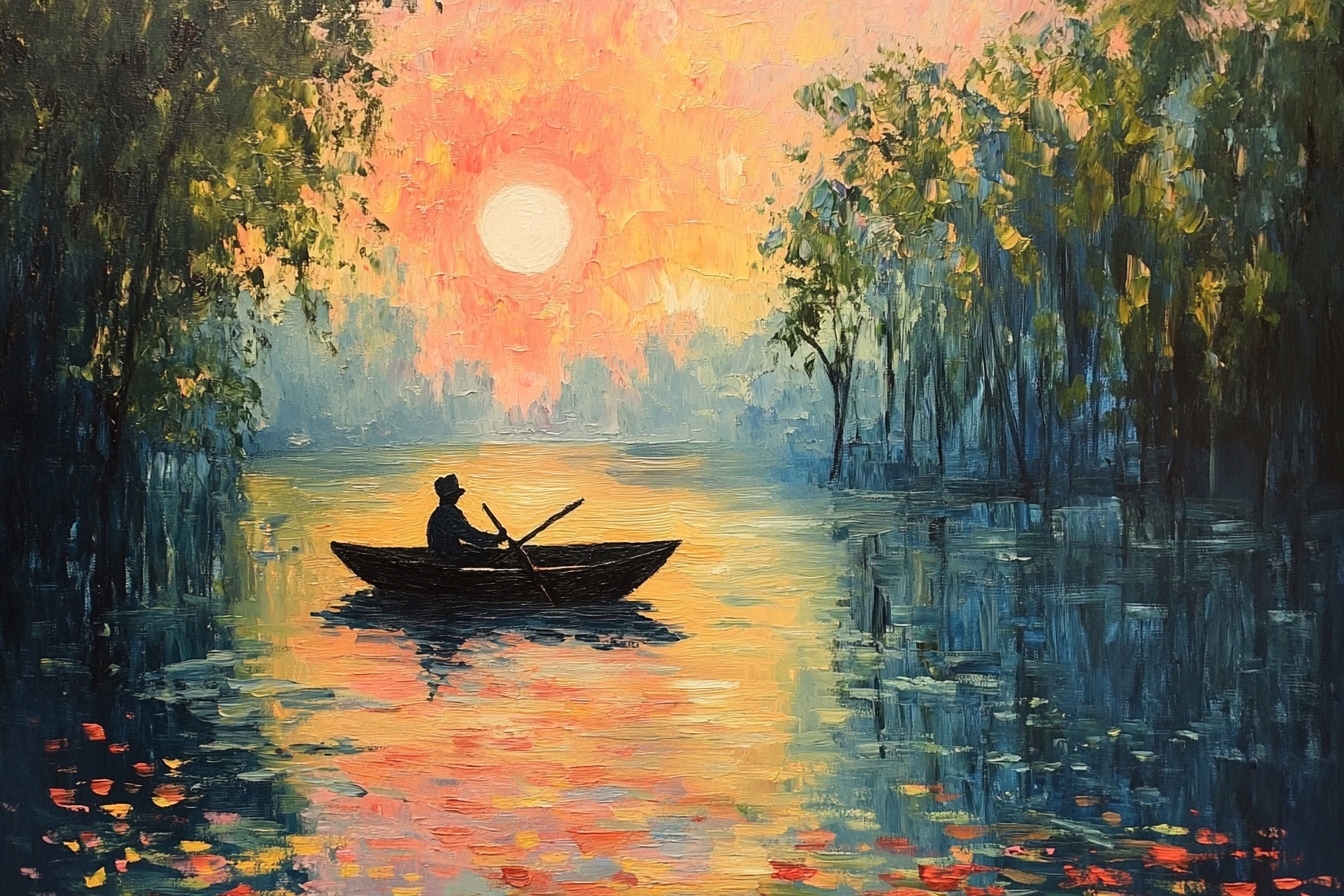 Obraz Na Plátně Canvas Krajina Jezero Voda Loď Loďka Slunce Západ 120x80