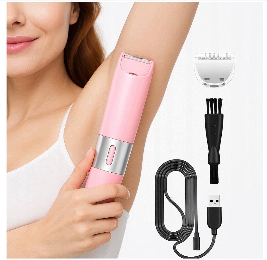 Depilátor bezbolestný pro bikiny na obličeji nohou a podpaží – holicí strojek