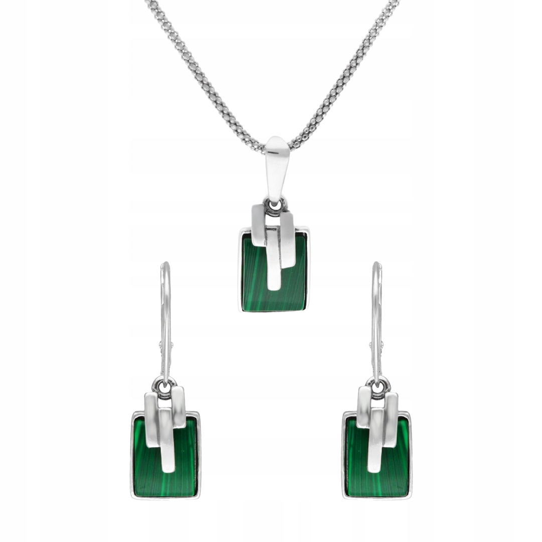 Souprava s malachitem stříbro