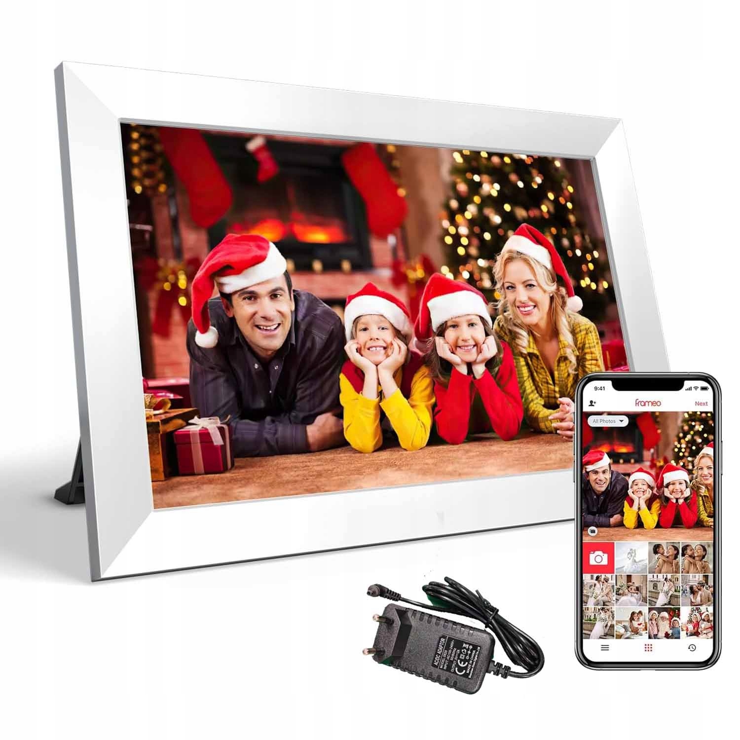 Digitální rámeček na fotografie Frameo Wi-Fi 10,1", vysoce kvalitní panel, bílý