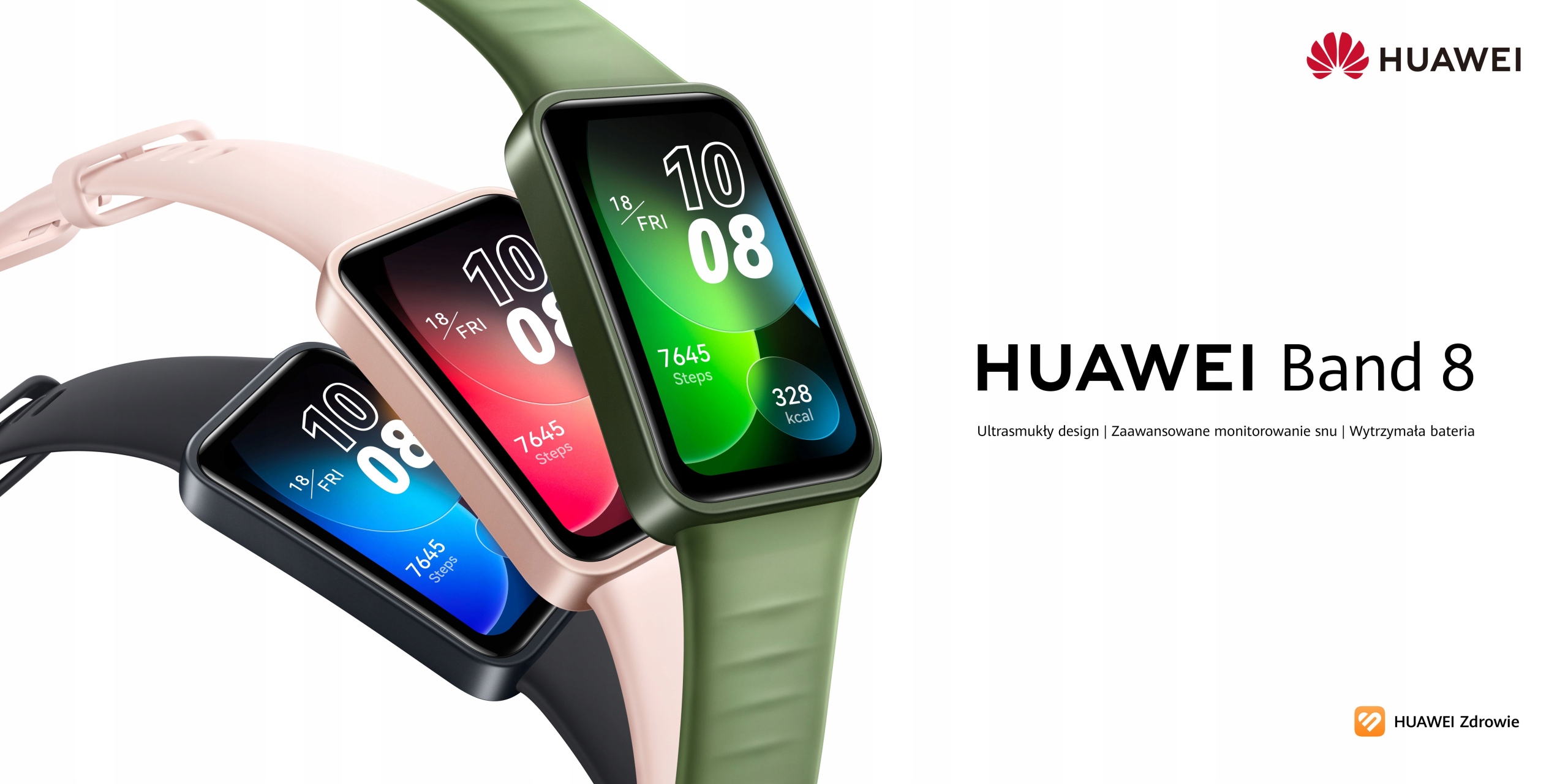 Smartband Huawei Band 8 różowy Transmisja danych brak