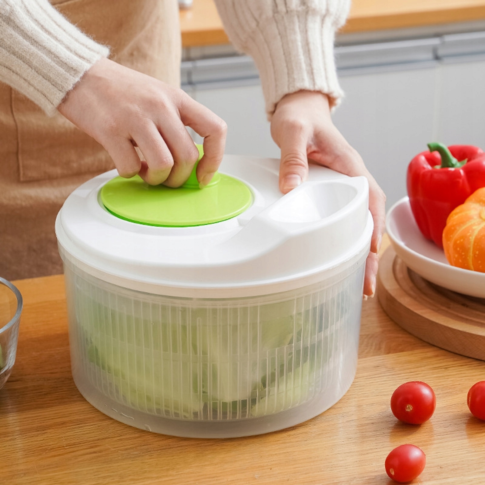 PRAKTYCZNA wirówka do sałaty warzyw suszarka 3,2L