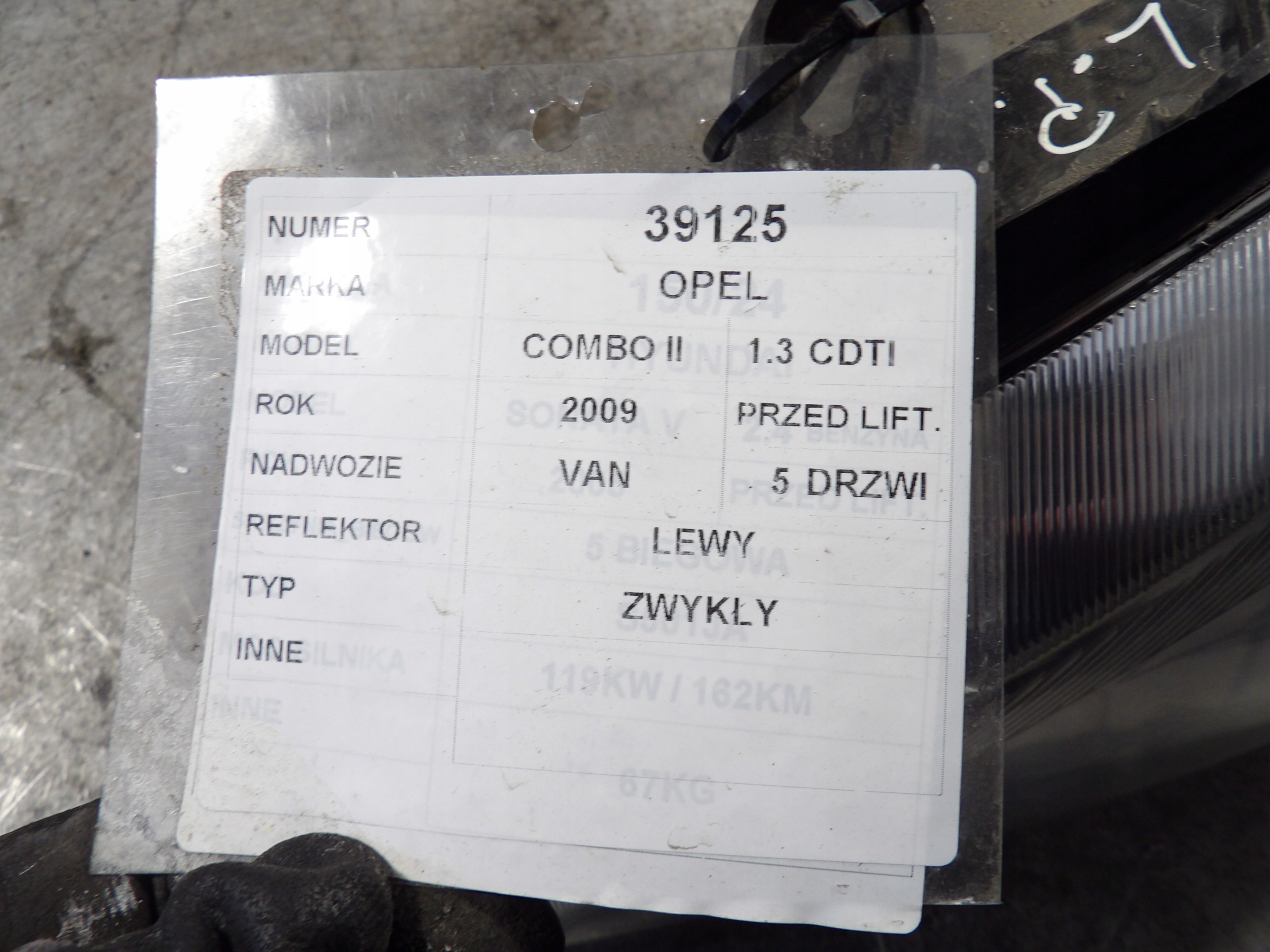 Opel Combo II licht vorne links