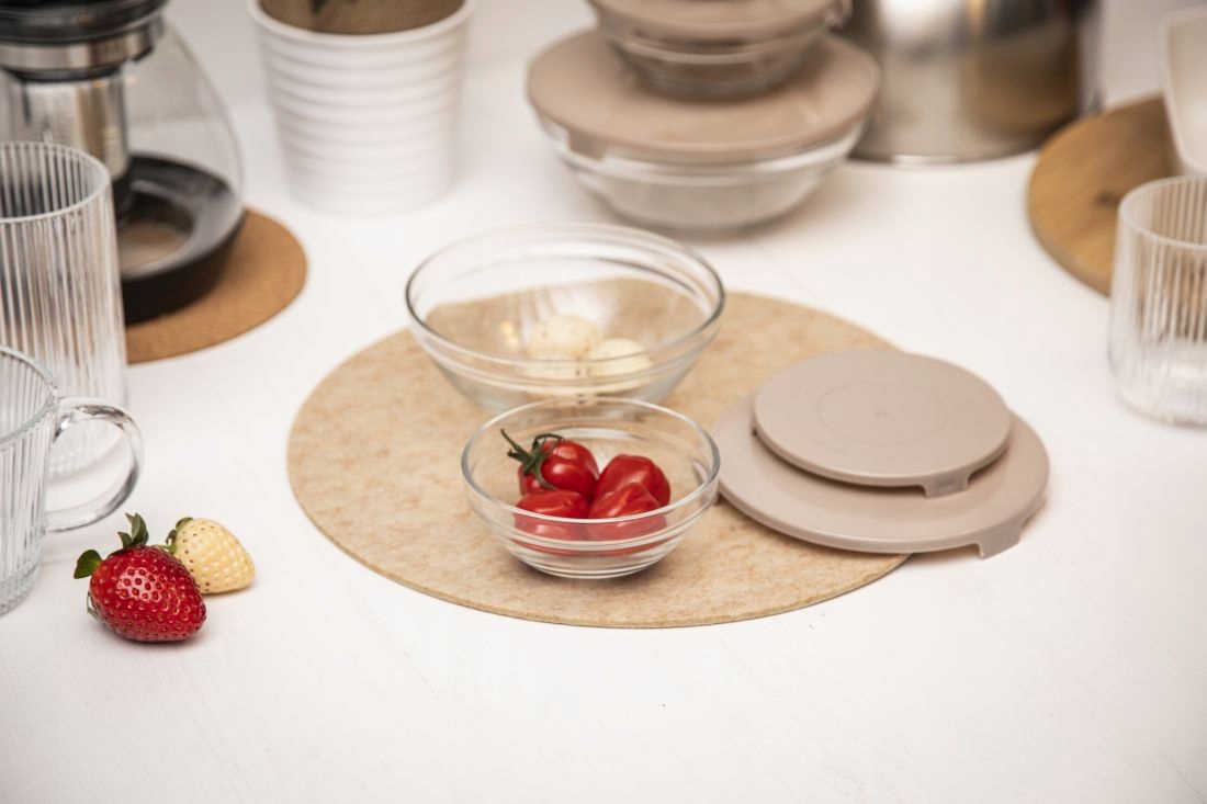 Komplet 5 szklanych misek z pokrywkami do przechowywania salaterki Altom Stan opakowania oryginalne