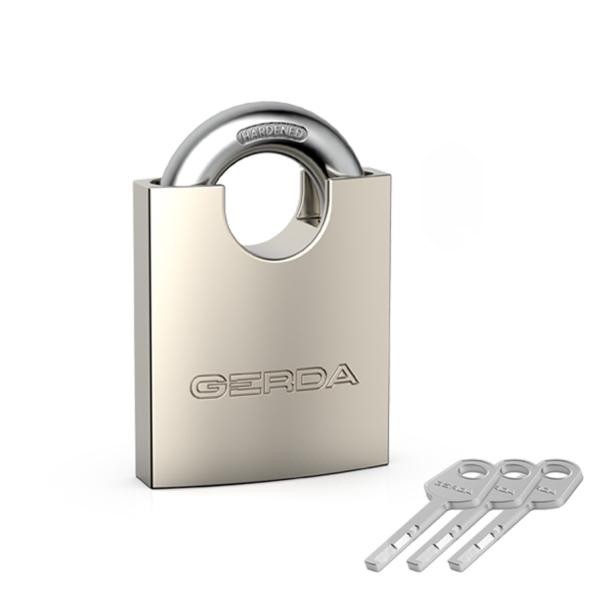Visací Zámek Gerda Secure Kswc S50 50 MM Zesílený, Niklovaný, 3 Klíče