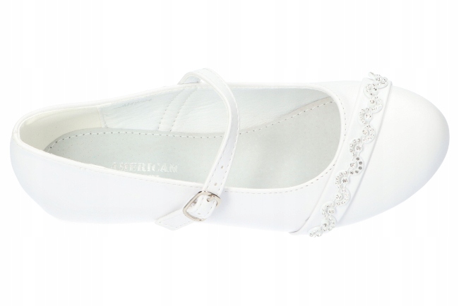 AMERICAN CLUB KOM49 BUTY KOMUNIJNE BALERINKI WKŁADKA SKÓRZANA BIAŁE 36 EAN (GTIN) 5903497133846