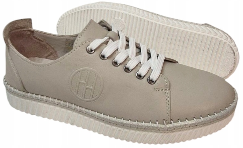 Modo 24053 Béžové Lehké tenisky/kůže/lico vel. 37