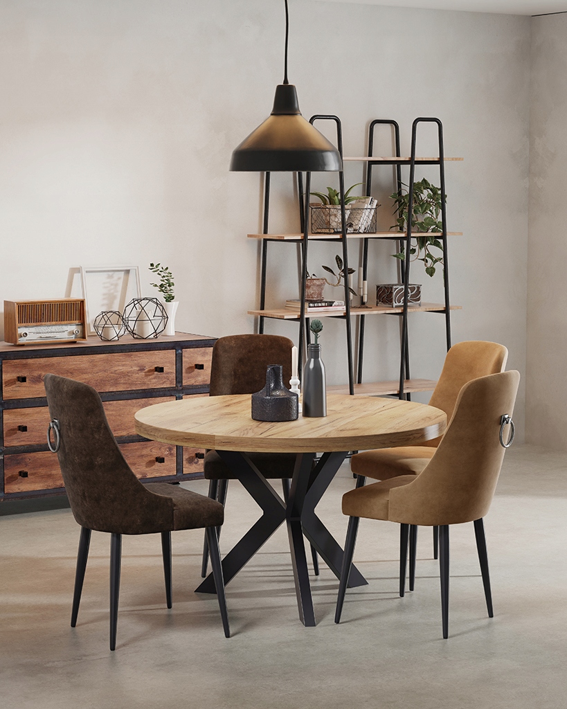 Stół okrągły -metalowa noga loft 90- PROMOCJA Kształt blatu okrągły