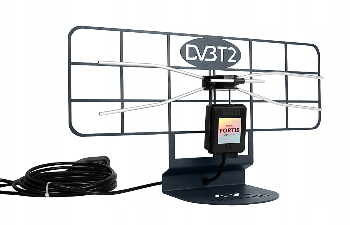 Nejvýkonnější Pokojová Anténa DVB-T2 Fortis 4K Filtr Lte MUX8 Antracit