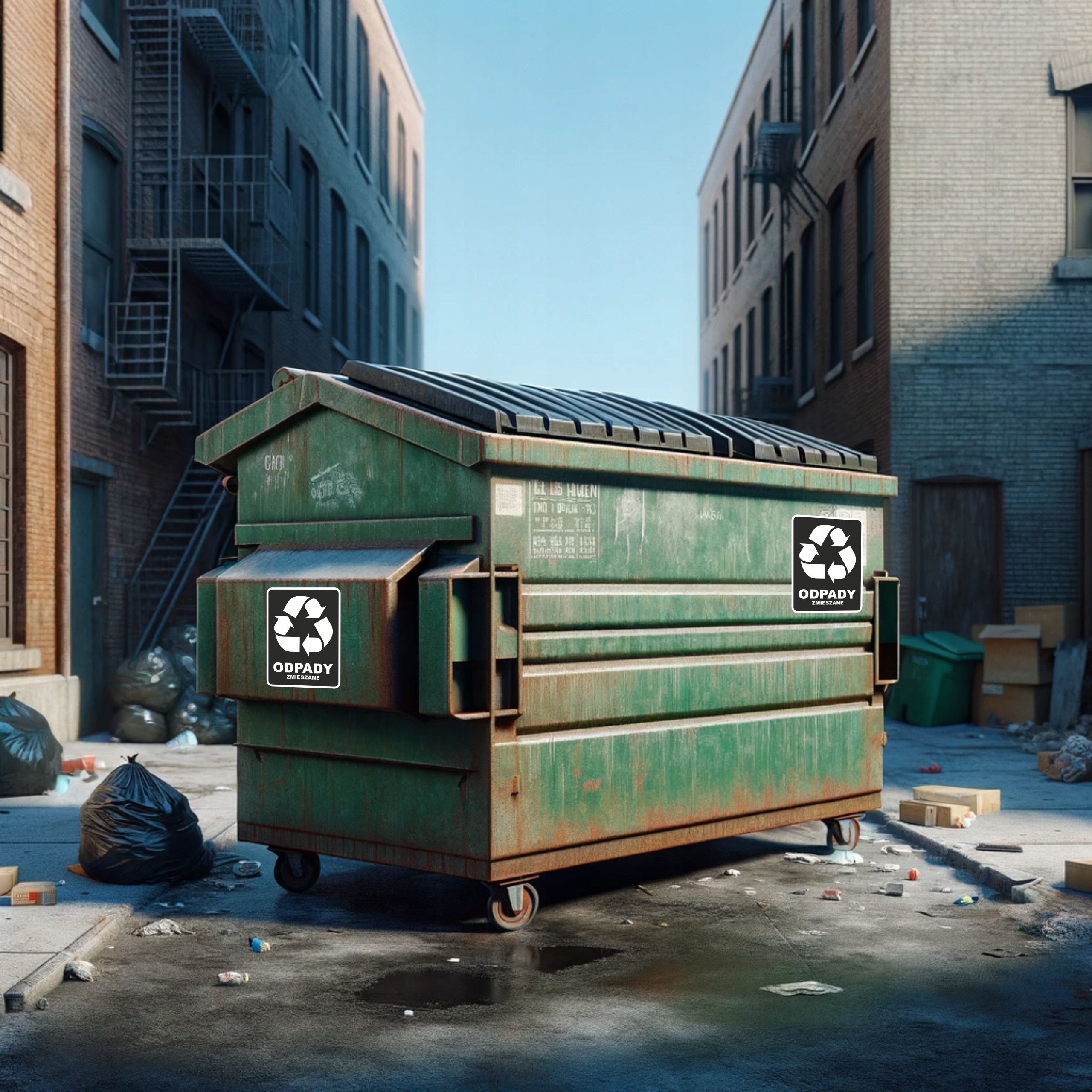 Naklejka na kosz 15x20cm Odpady Segregacja Śmieci 6 szt Recykling Zestaw Rodzaj zestaw