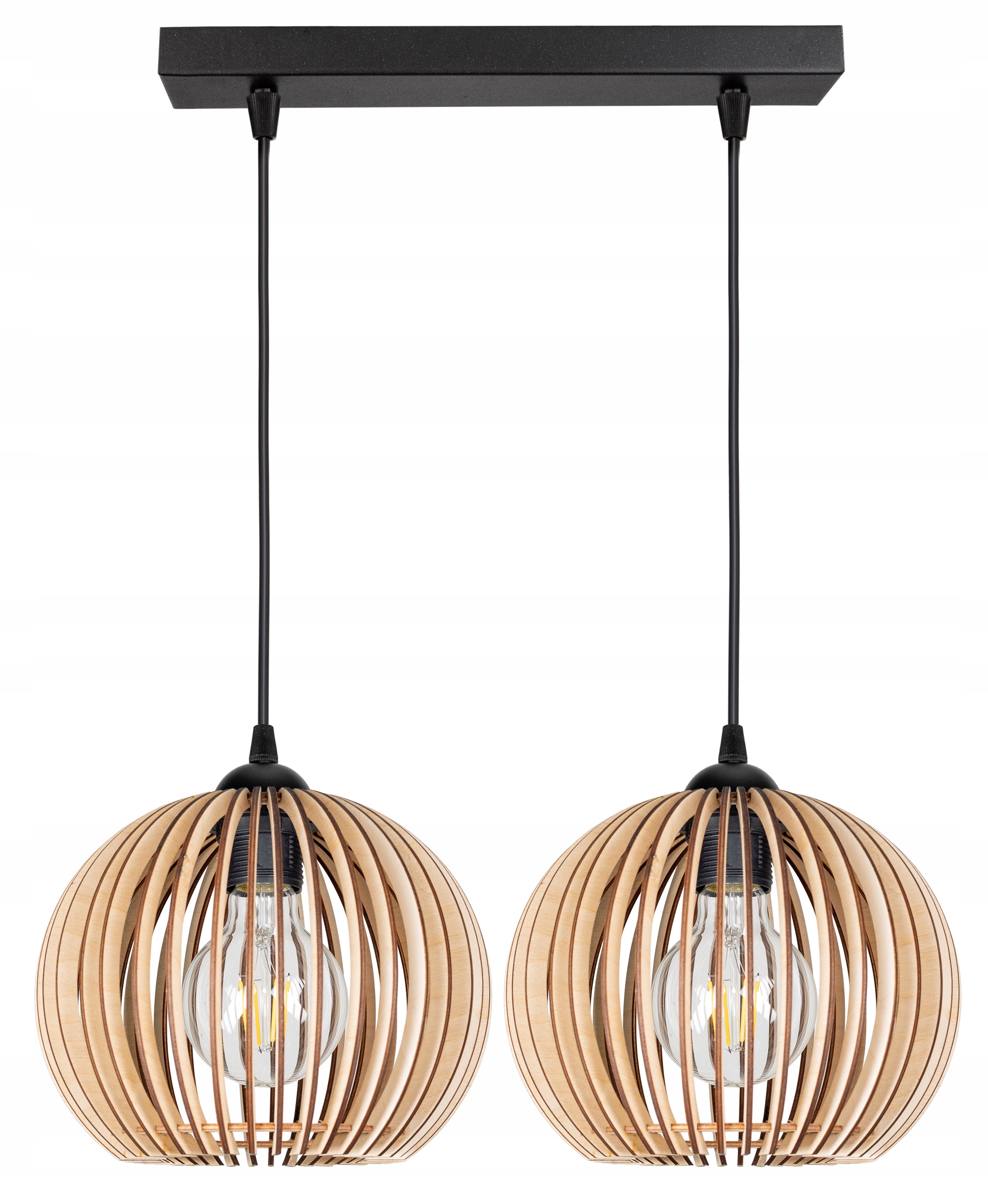 Потолочная подвесная лампа деревянная фанерная люстра сфера BOHO LED E27