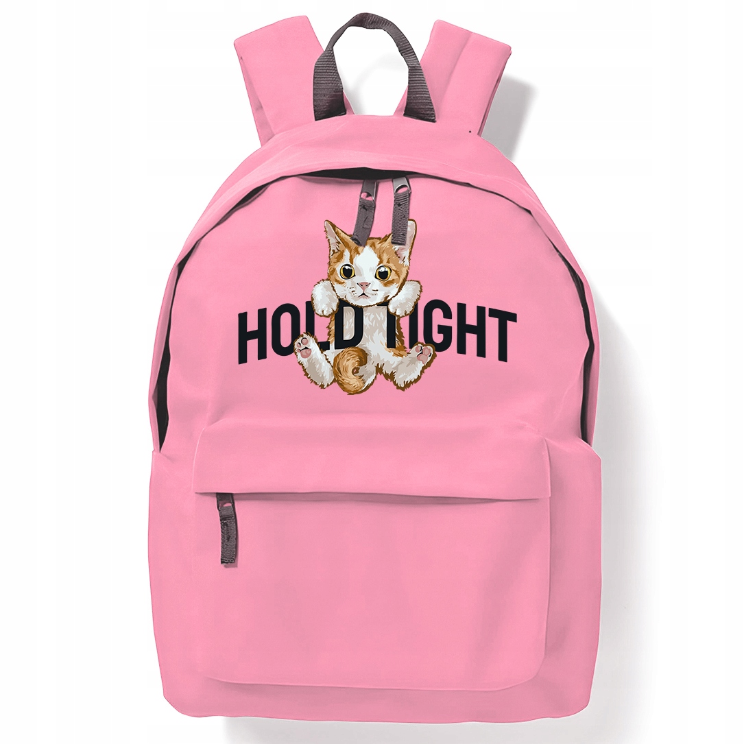 Růžový Batoh do školy pro posilovnu Hold Tight Cat Zajímavé vzory