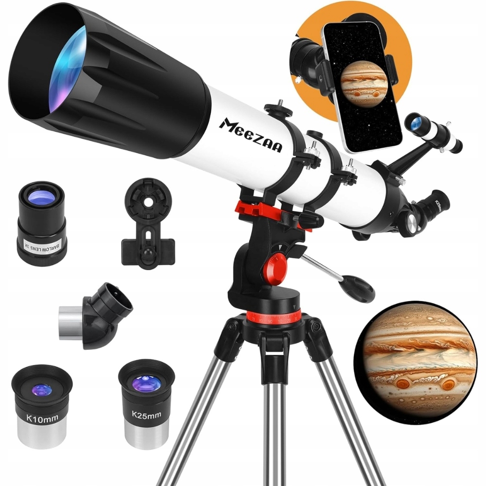 Teleskop Astronomiczny Meezaa 90800 800mm 240x Azymutalny Barlowa