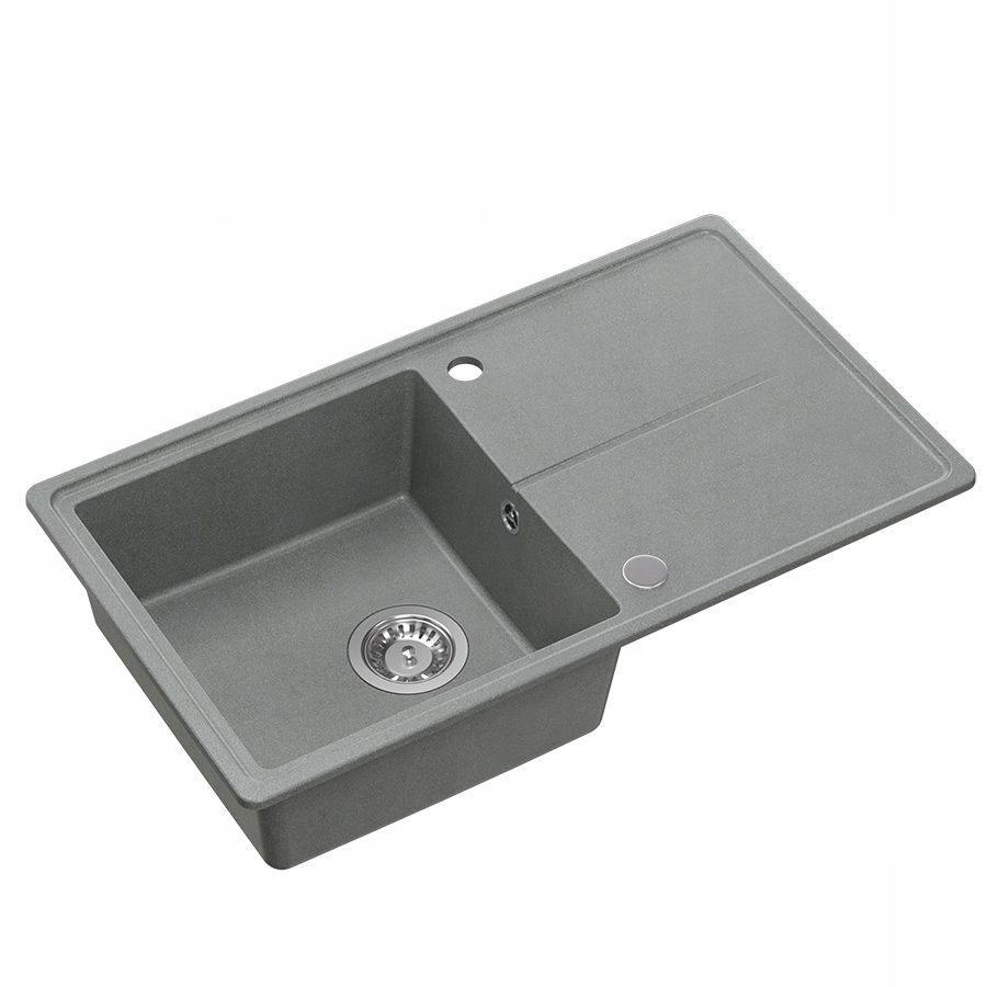 Quadron Tony 111 Granitový drez 1-komorový 78x45x18,5 cm Šedá