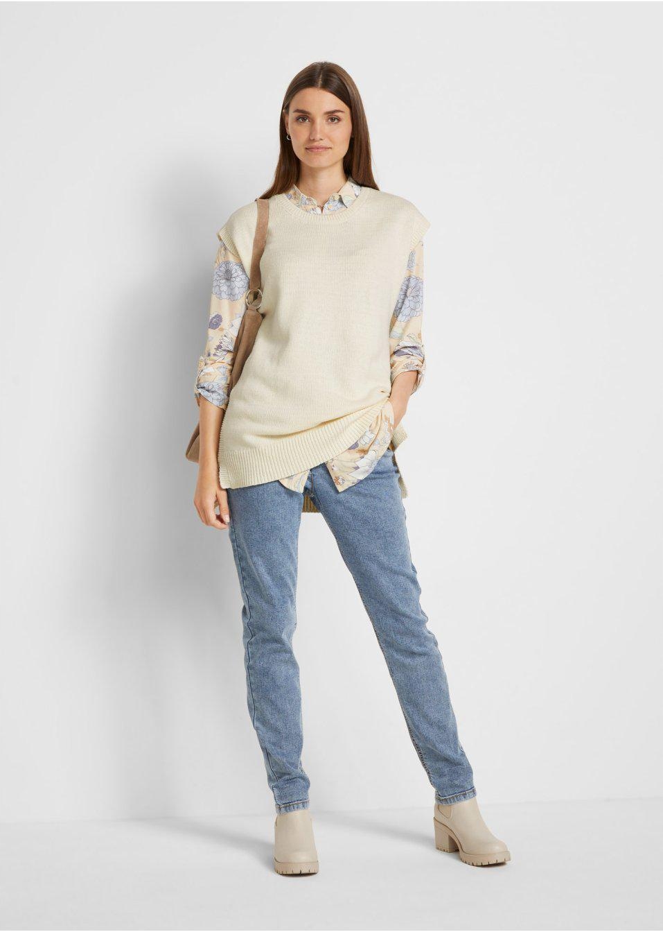 B0A718 BONPRIX KAMIZELKA Z DŁUŻSZYM TYŁEM__36