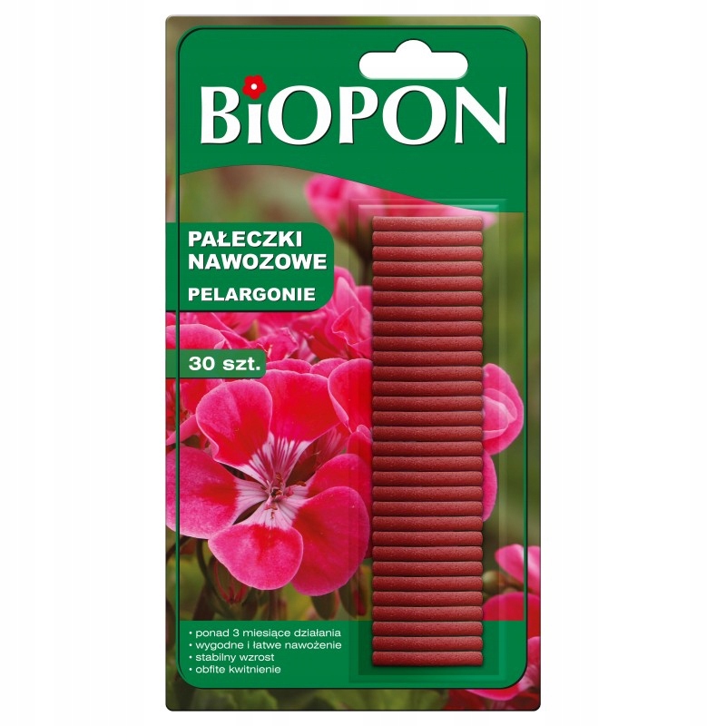 

Biopon pałeczki nawozowe do pelargonii 30 pałeczek
