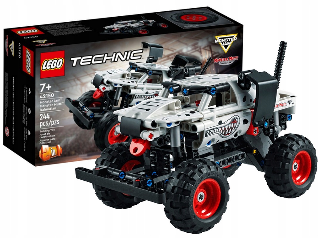 LEGO TECHNIC 42150 MONSTER JAM MUTT DALMATION pojazd z napędem pull ...
