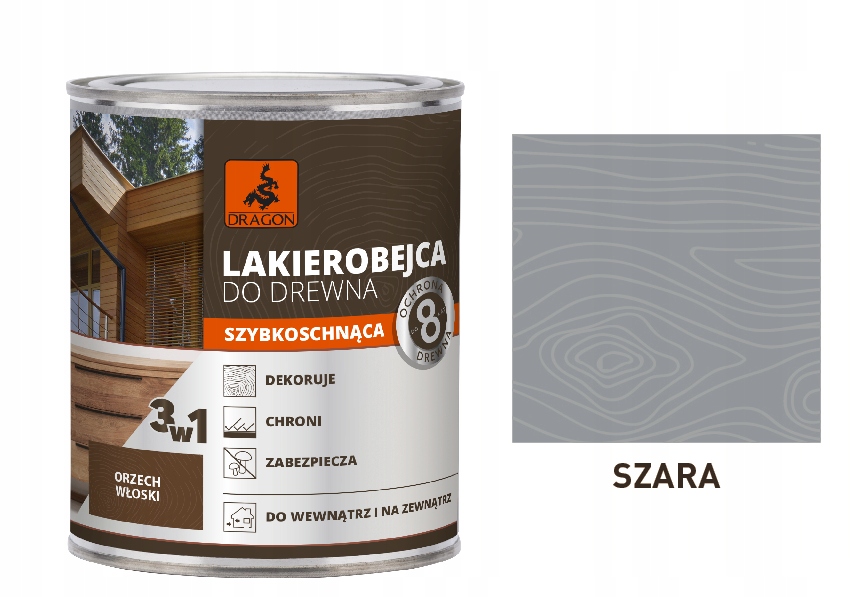 

Lakierobejca 3w1 do drewna Dragon 700 ml Szara