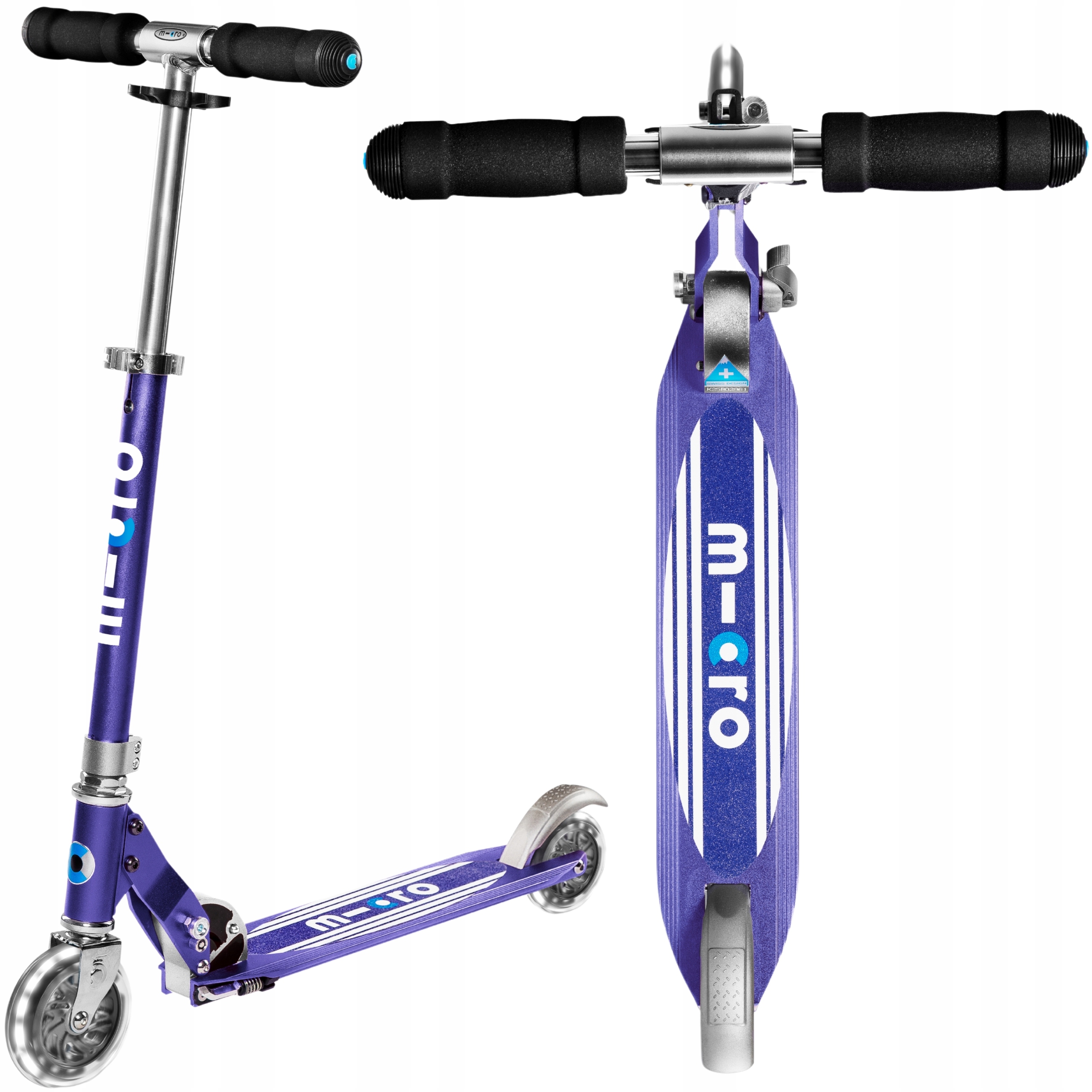 Hulajnoga dwukołowa Micro Sprite Blue Stripe Led