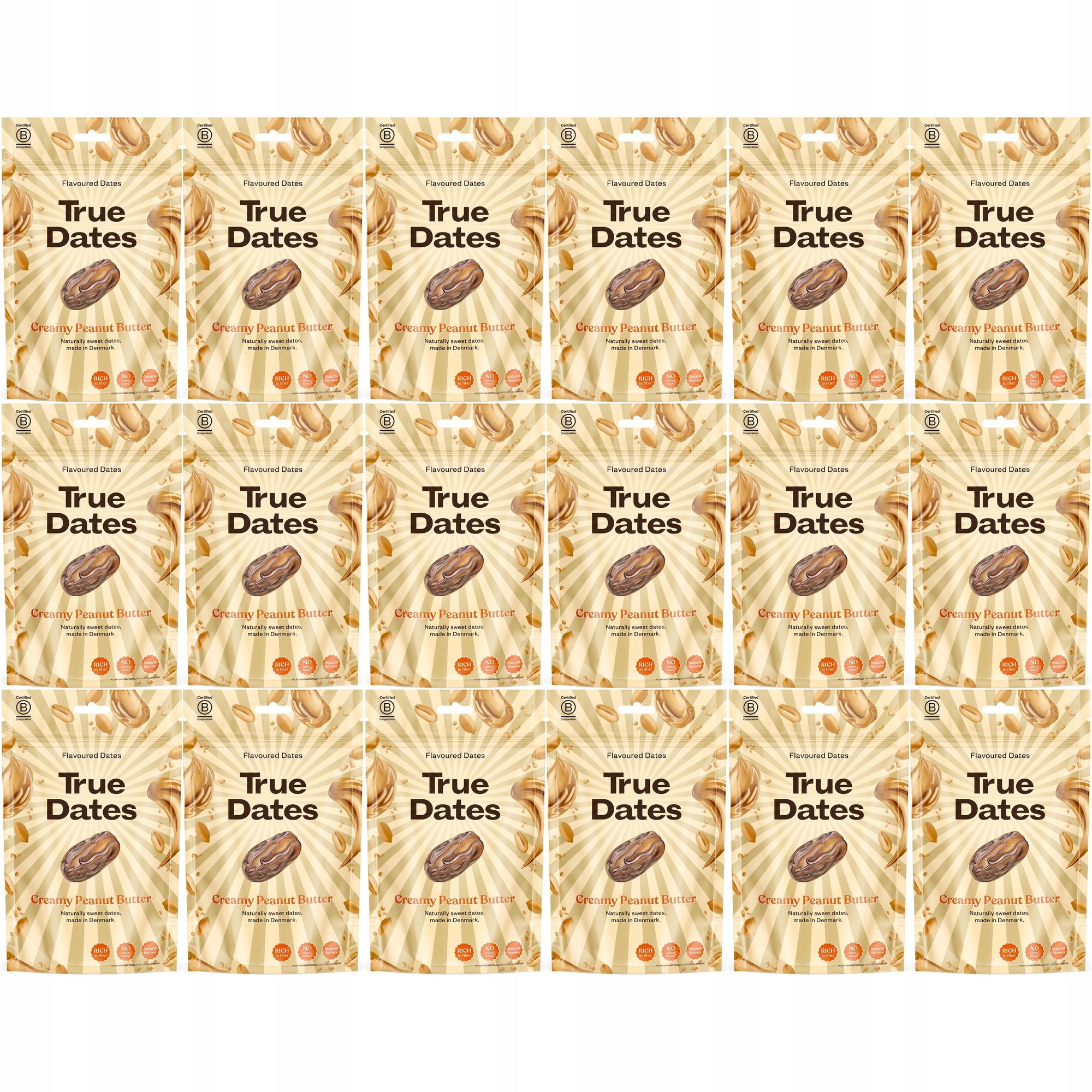 Zestaw daktyli True Dates daktyle o smaku Kremu Orzechowego Peanut 18 szt.