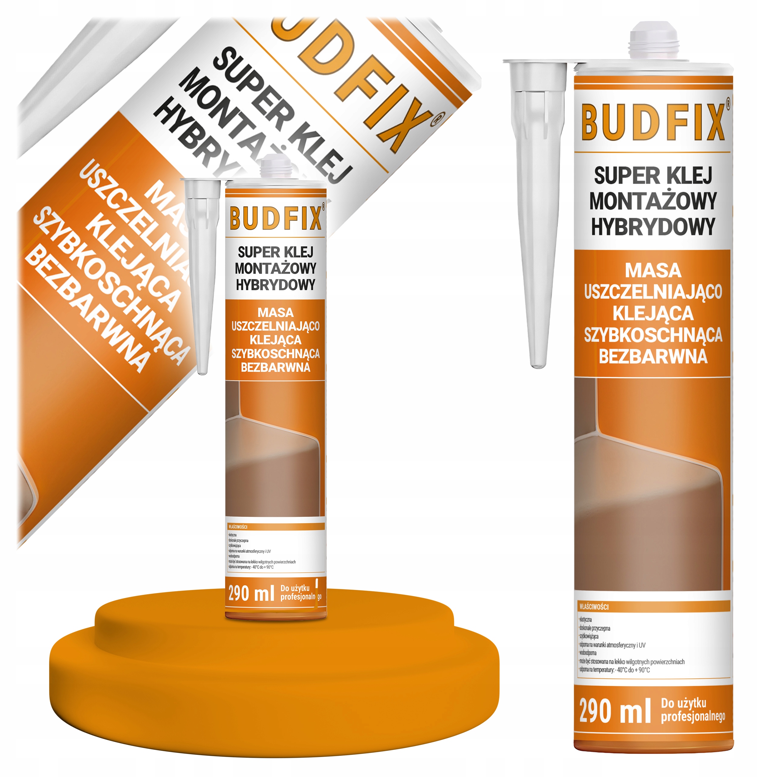 Klej Uszczelniacz Montażowy Bezbarwny Mocny Ms Polimer Hybrydowy Masa 290ml